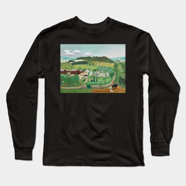 grandma moses - Grandma Moses Goes to the Big City Long Sleeve T-Shirt by QualityArtFirst